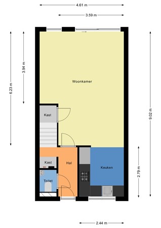 Floorplan - Brucknerstraat 4, 3335 CN Zwijndrecht